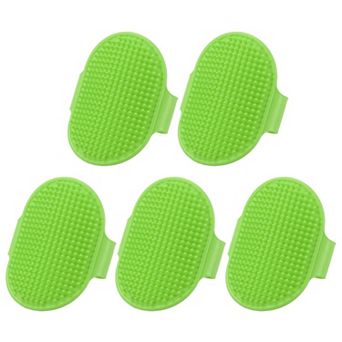 5 pc Dog Bath Brush, Silicone Pet Shampoo Brush with Adjustable Ring Handle Massage Scrubber Comb
