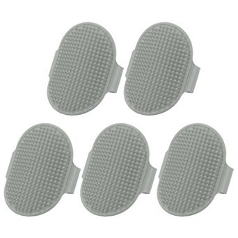 5 pc Dog Bath Brush, Silicone Pet Shampoo Brush with Adjustable Ring Handle Massage Scrubber Comb
