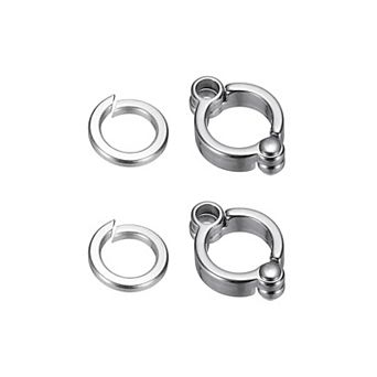 2 Sets Stainless Steel Bird Leg Rings, Parrot Foot Training Rings with Opening Clip