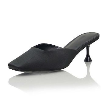 AD-Phyllys4 Pointed Toe Slip-On Kitten Heel Mule Pumps