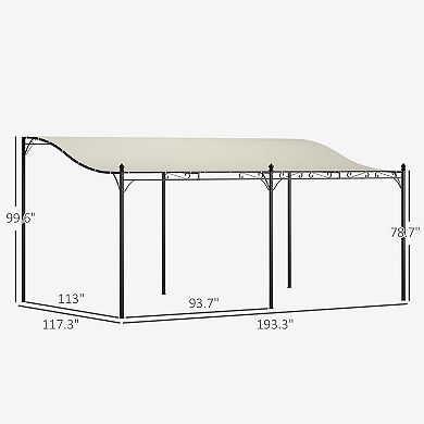 Outsunny 10' x 16' Outdoor Pergola Canopy, Metal Patio Canopy,
