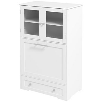 PawHut Dog Feeding Station with 2 Storage Cabinets, Pet Feeding Station