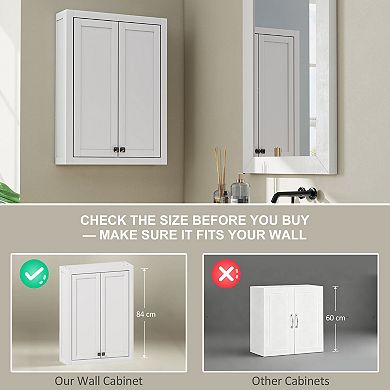 HOMCOM Bathroom Wall Cabinet Medicine Cabinet with Adjustable Shelves