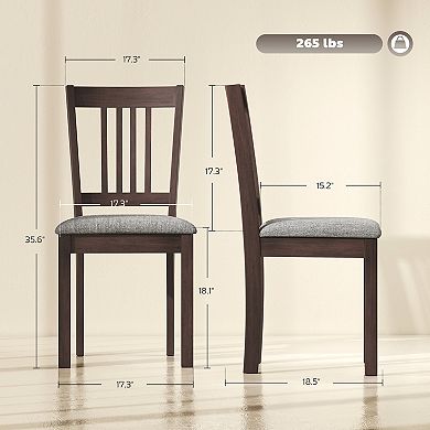HOMCOM Dining Chairs Set of 2, Upholstered Kitchen Chairs