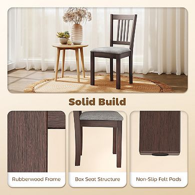 HOMCOM Dining Chairs Set of 2, Upholstered Kitchen Chairs