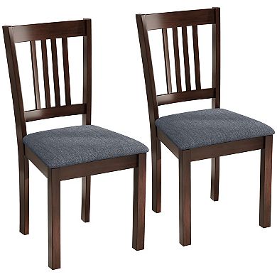 HOMCOM Dining Chairs Set of 2, Upholstered Kitchen Chairs