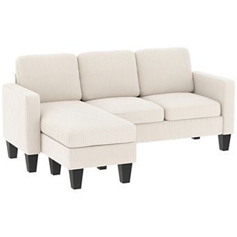 HOMCOM Sectional Sofa, L Shaped Couch with Reversible Chaise