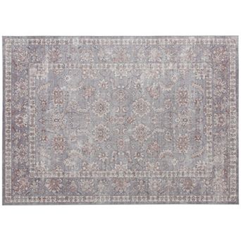 HOMCOM Area Rug , Washable Flower Print Floor Carpet