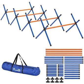 PawHut Dog Agility Equipment, Dog Agility Course with Adjustable Height