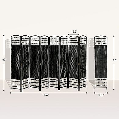 HOMCOM 8 Panel Room Divider, Folding Screen, 5.6',