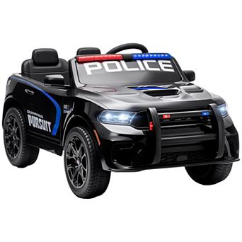 Qaba 12V Licensed Dodge Ride On Police Car with 2 Seater for Age 3-6