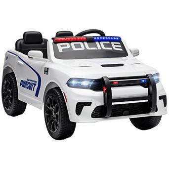 Qaba 12V Licensed Dodge Ride On Police Car with 2 Seater for Age 3-6
