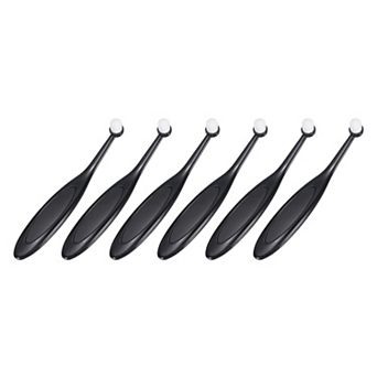 6 pc Pet Eye Brush, Tapered Fiber Bristles Tear Stain Remover with Ergonomic Plastic Handle
