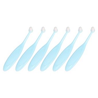 6 pc Pet Eye Brush, Tapered Fiber Bristles Tear Stain Remover with Ergonomic Plastic Handle