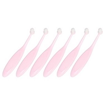 6 pc Pet Eye Brush, Tapered Fiber Bristles Tear Stain Remover with Ergonomic Plastic Handle