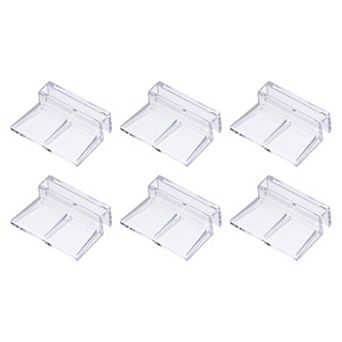 6 pc Transparent Acrylic Aquarium Lid Clips, Durable Cover Brackets for Rimless Fish Tanks