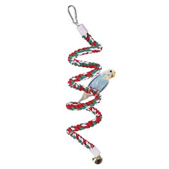Bird Rope Perch Swing, Spiral Rope Perch Standing Pole Accessory Climbing Swing Paw Grinding