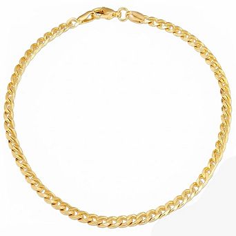 RMZ GOLD NYC 18K Gold Curb/Cuban Link Chain Bracelet - Made In Brazil