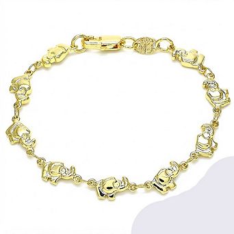 RMZ GOLD NYC 18k Gold Elephant Bracelet For Good Luck 6"
