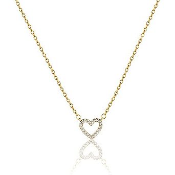 RMZ GOLD NYC Dainty Diamond Heart Necklace