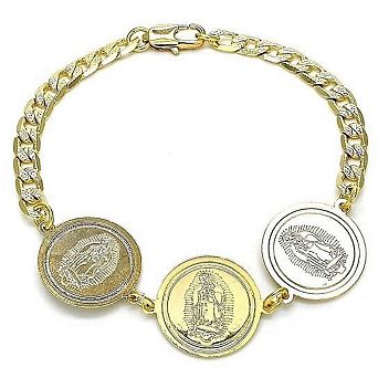 RMZ GOLD NYC 14k Gold Cuban Curb Coin Bracelet 8''