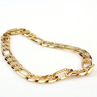 RMZ GOLD NYC 24K YELLOW GOLD 5MM FIGARO BRACELET 8"