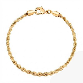 RMZ 18K Gold Rope Chain Bracelet - Made In Brazil