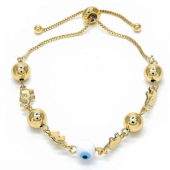 RMZ GOLD NYC 14K Gold Filled Elephant Ball Evil Eye Adjustable Bracelet