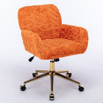 Teddy Fabric Desk Chair,Height Adjustable 360° Swivel Vanity Chair,Leisure Chair for Bedroom Office