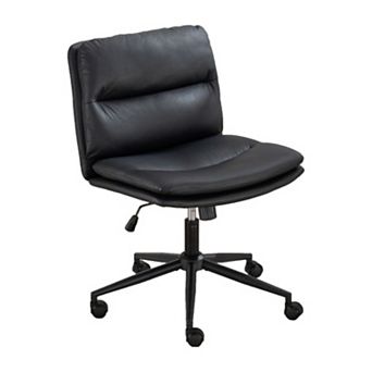 Adjustable Height Swivel Chair, Wide Cushioned Seat, Office/Vanity Chair for Home Office, Bedroom