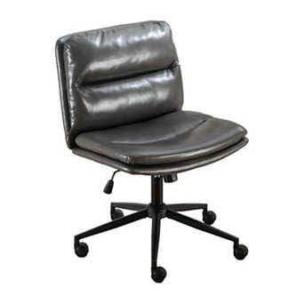 Adjustable Height Swivel Chair, Wide Cushioned Seat, Office/Vanity Chair for Home Office, Bedroom