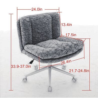 Home Office Chair, Double Cushion, Adjustable Swivel, Ergonomic Vanity Chair for Study Bedroom
