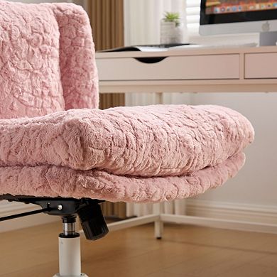 Home Office Chair, Double Cushion, Adjustable Swivel, Ergonomic Vanity Chair for Study Bedroom