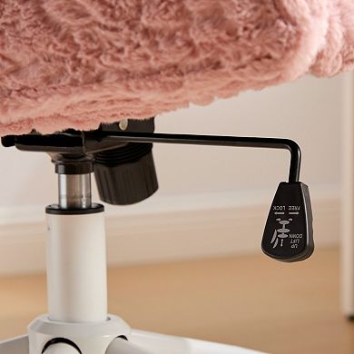 Home Office Chair, Double Cushion, Adjustable Swivel, Ergonomic Vanity Chair for Study Bedroom