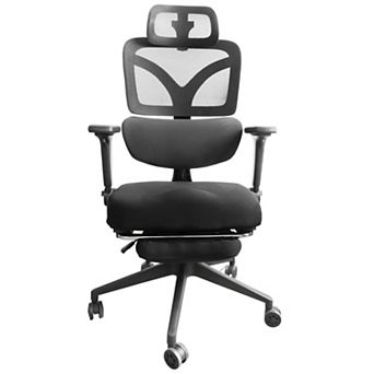 Ergonomic Office Chair, 3D Headrest & 4-Way Lumbar Support, Breathable Mesh, 145° Recline for Office