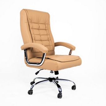 Executive Office Chair, PU Leather Ergonomic Swivel Desk Chair, 350lbs Capacity for Home Office