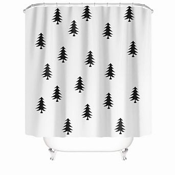 Black Tree Shower Curtains for Bathroom Waterproof Decor 72x72 Inch