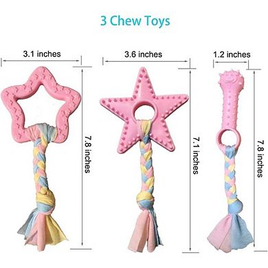 Puppy Teething Toy Set, Crinkle Chew & Interactive Dog Toys