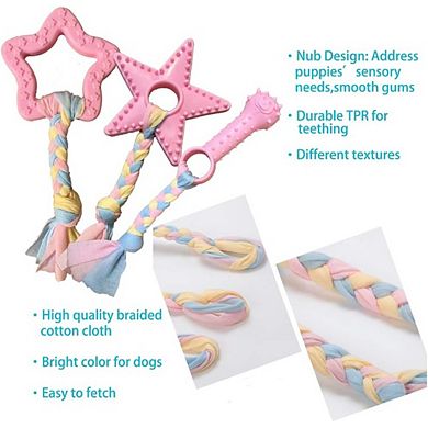 Puppy Teething Toy Set, Crinkle Chew & Interactive Dog Toys