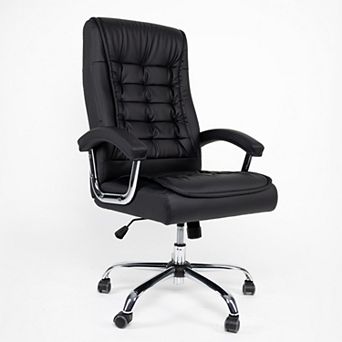 Eazegath PU Leather High Back Swivel Executive Home Office Chair with Armrests