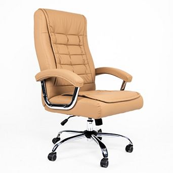 Eazegath PU Leather High Back Swivel Executive Home Office Chair with Armrests