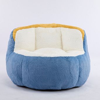 YIORTWO Oversized Single Fluffy Faux Fur Bean Bag Chair No Assembly Lounge Sofa