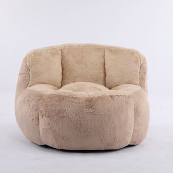 YIORTWO Oversized Single Fluffy Faux Fur Bean Bag Chair No Assembly Lounge Sofa