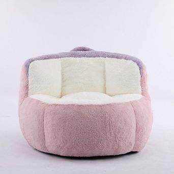 YIORTWO Oversized Single Fluffy Faux Fur Bean Bag Chair No Assembly Lounge Sofa