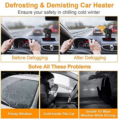 12V 120W Portable Car Heater & Cooling Fan Rotatable Defroster