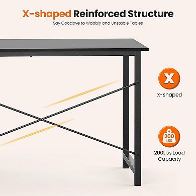 YIORTWO Computer Desk with Adjustable Fabric Drawers Storage Shelf and Side Hooks