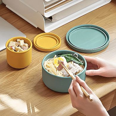 24oz Silicone Food Storage Containers Silicone Bowl With Lid Non-Slip