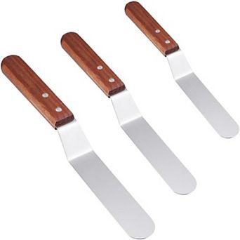 Stainless Steel Cake Spatula Bent Buttercream Scraper set of 3
