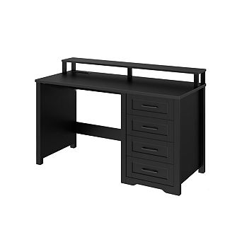 Vabches 47" Farmhouse Executive Desk with Monitor Stand & LED Lights
