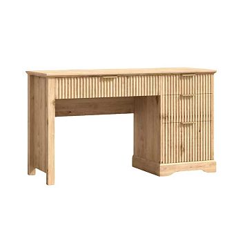 Vabches Fluted Executive Desk with Drawers, Wood Computer Desk with Ample File Drawer